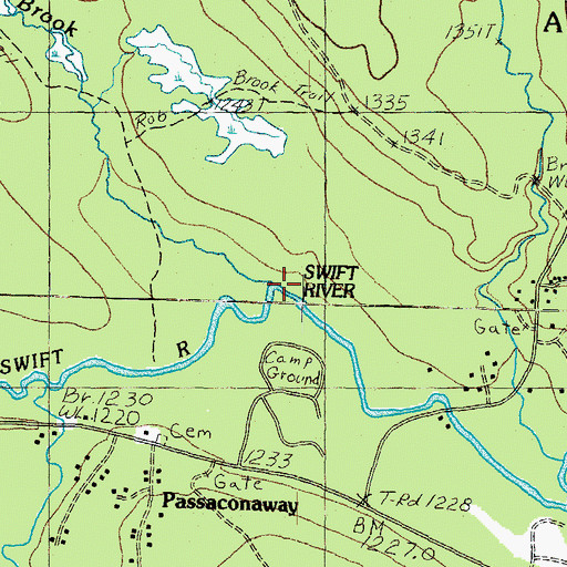 Topographic Map of Rob Brook, NH