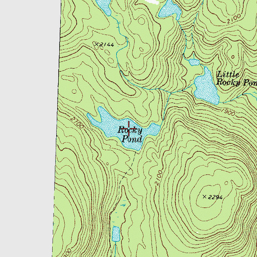 Topographic Map of Rocky Pond, NH