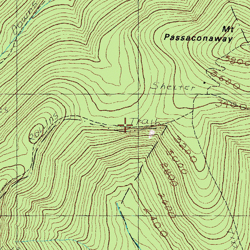 Topographic Map of Rollins Trail, NH