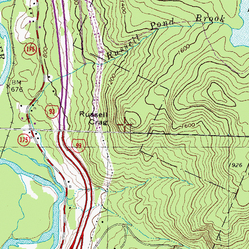 Topographic Map of Russell Crag, NH