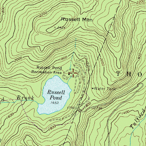 Topographic Map of Russell Pond Recreation Area, NH