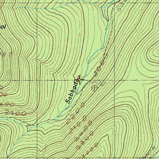 Topographic Map of Sabbaday Brook Trail, NH
