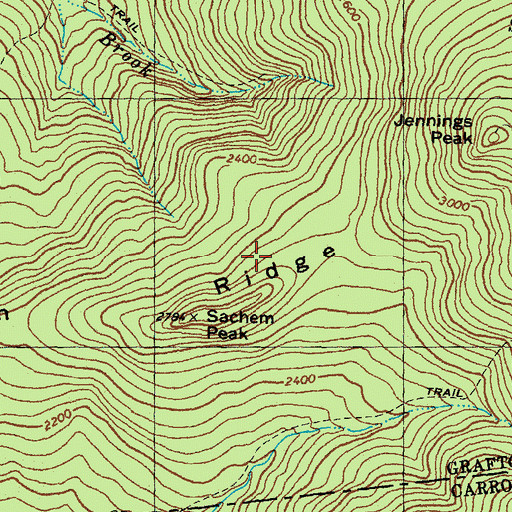 Topographic Map of Sachem Peak, NH