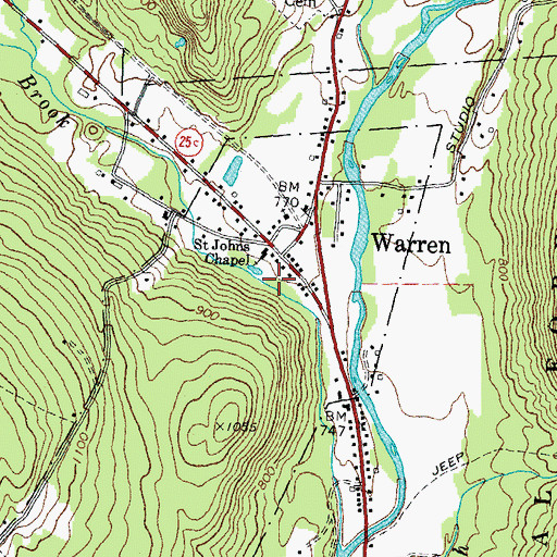 Topographic Map of Saint Johns Chapel, NH