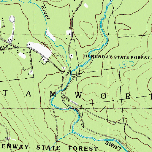Topographic Map of Sanborn Brook, NH