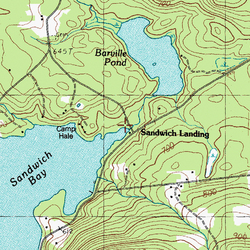 Topographic Map of Sandwich Landing, NH