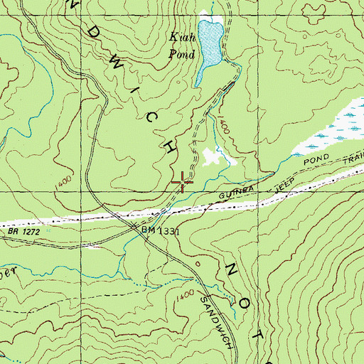 Topographic Map of Sandwich Notch, NH