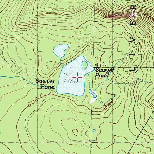 Topographic Map of Sawyer Pond, NH