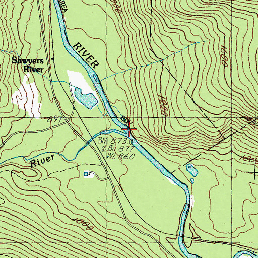 Topographic Map of Sawyer River, NH
