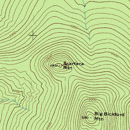 Topographic Map of Scarface Mountain, NH