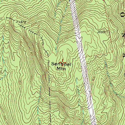 Topographic Map of Sentinel Mountain, NH