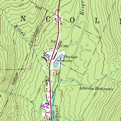 Topographic Map of Shadow Lake, NH