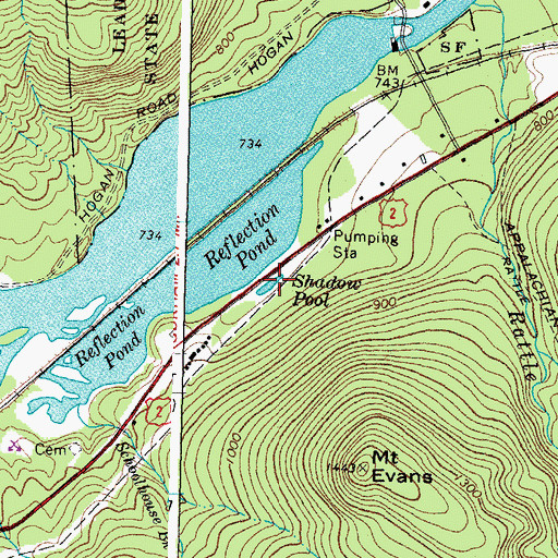 Topographic Map of Shadow Pool, NH