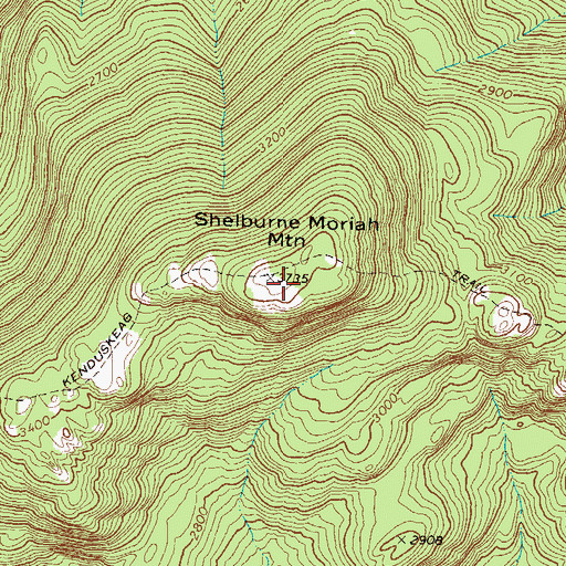 Topographic Map of Shelburne Moriah Mountain, NH