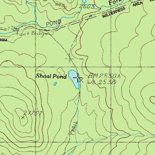 Topographic Map of Shoal Pond, NH