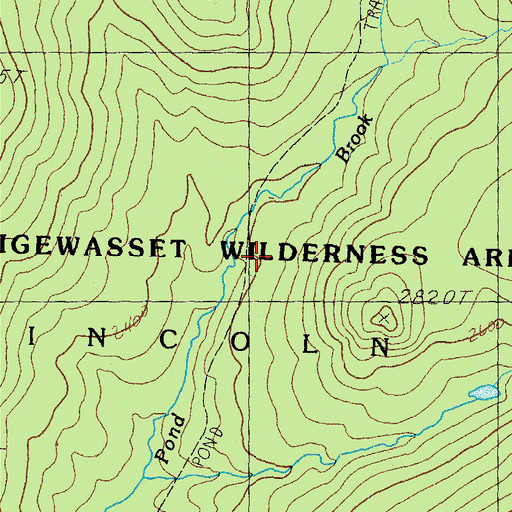 Topographic Map of Shoal Pond Trail, NH