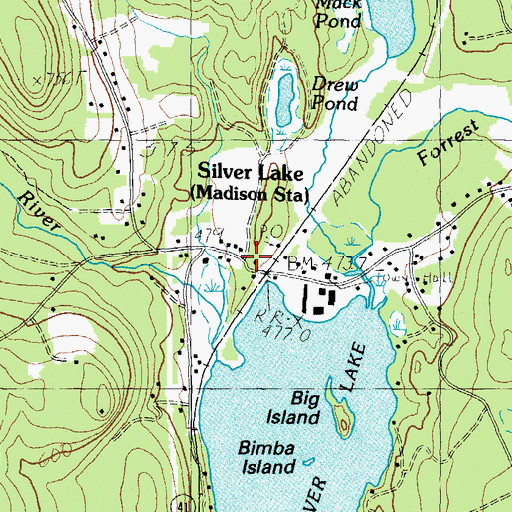 Topographic Map of Silver Lake, NH
