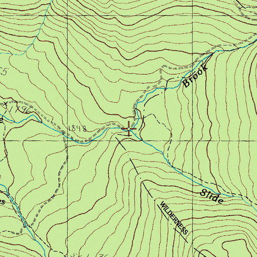 Topographic Map of Slide Brook, NH