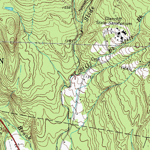 Topographic Map of Slide Brook, NH