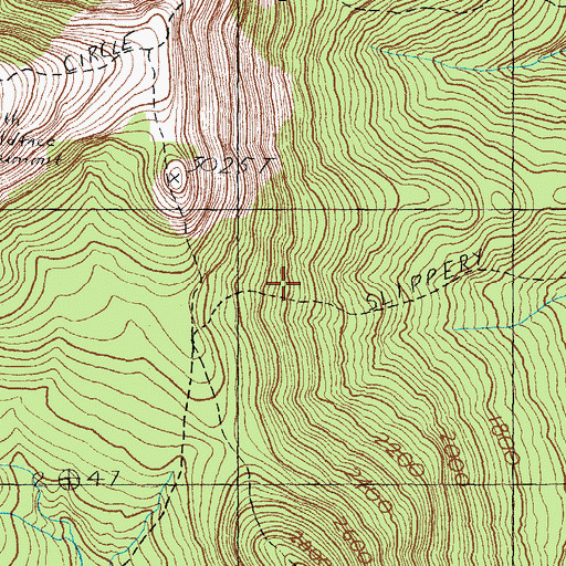 Topographic Map of Slippery Brook Trail, NH