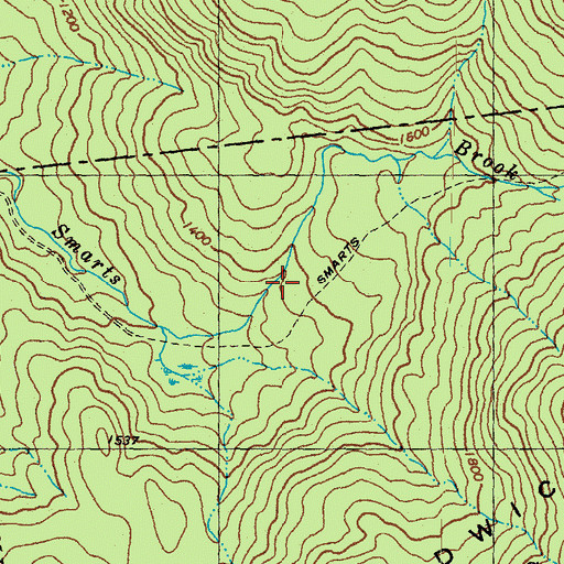 Topographic Map of Smarts Brook Trail, NH