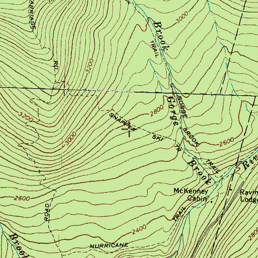 Topographic Map of Snapper Ski Trail, NH