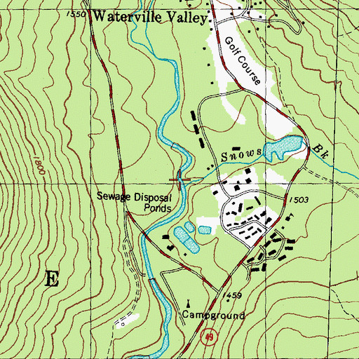 Topographic Map of Snows Brook, NH