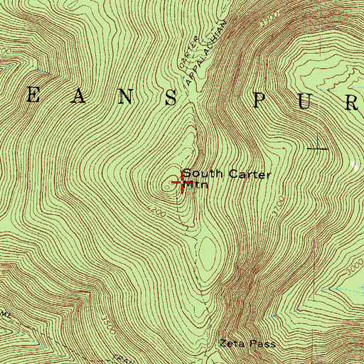 Topographic Map of South Carter Mountain, NH