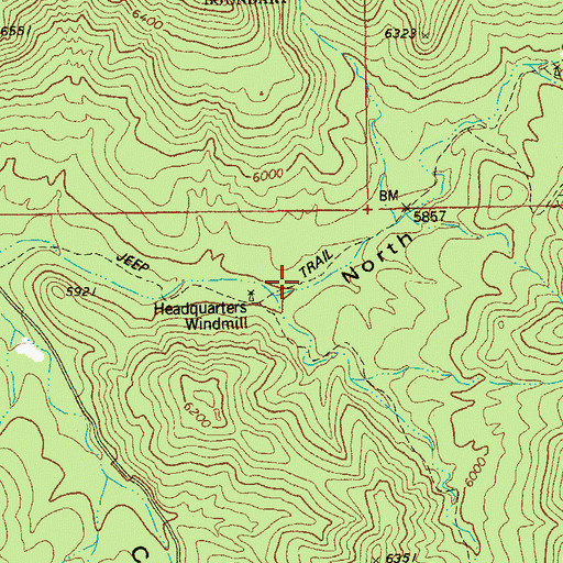 Topographic Map of North Fork Horsefall Canyon, AZ
