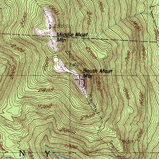 Topographic Map of South Moat Mountain, NH