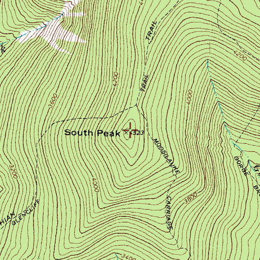 Topographic Map of South Peak, NH