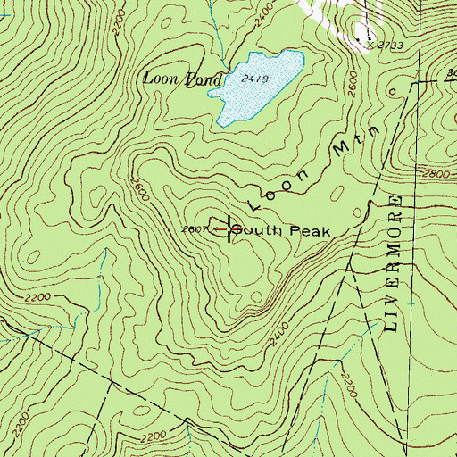 Topographic Map of South Peak, NH