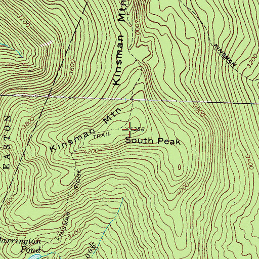 Topographic Map of South Peak Kinsman Mountain, NH