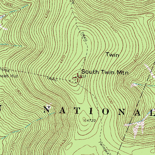 Topographic Map of South Twin Mountain, NH
