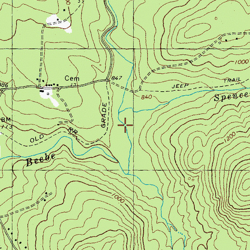 Topographic Map of Spencer Brook, NH