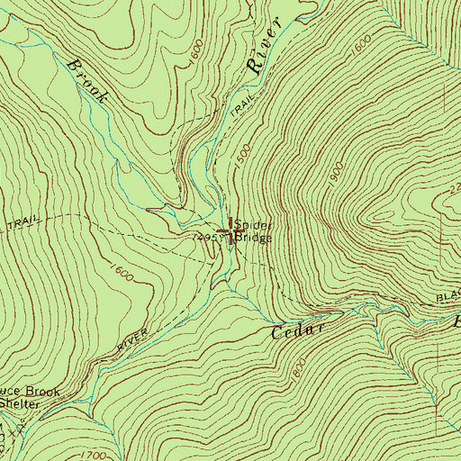 Topographic Map of Spider Bridge, NH