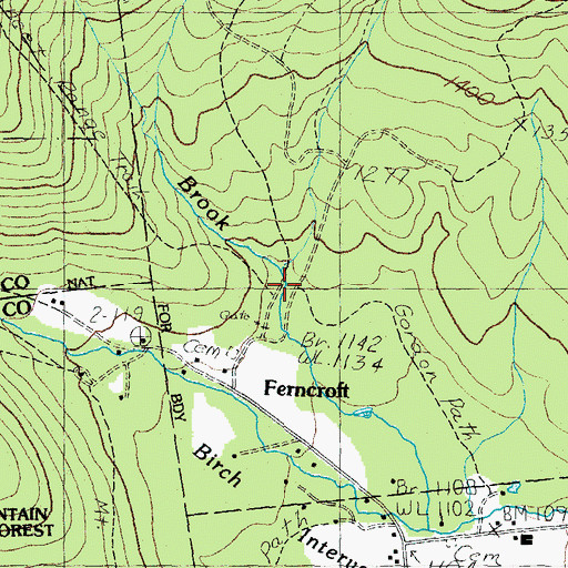 Topographic Map of Spring Brook, NH