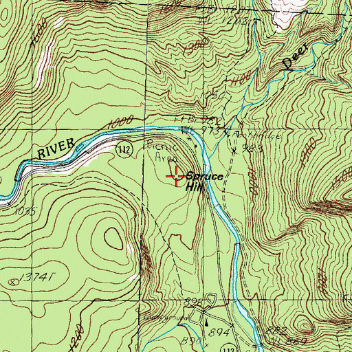 Topographic Map of Spruce Hill, NH