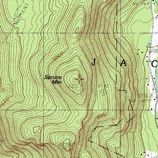 Topographic Map of Spruce Mountain, NH