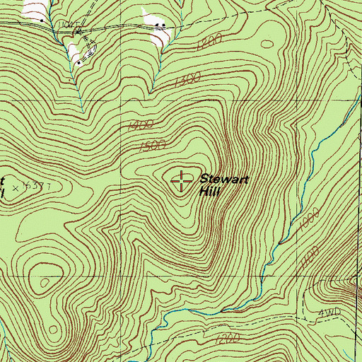 Topographic Map of Stewart Hill, NH