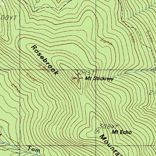 Topographic Map of Mount Stickney, NH