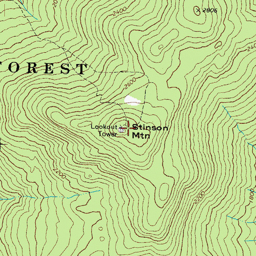 Topographic Map of Stinson Mountain, NH