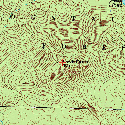 Topographic Map of Stock Farm Mountain, NH