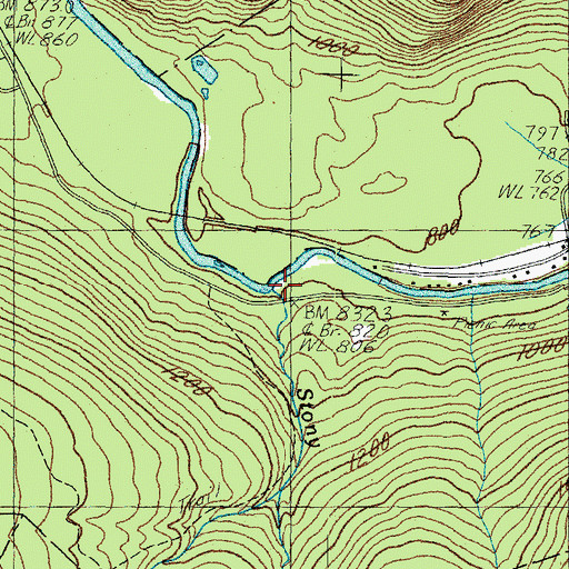 Topographic Map of Stony Brook, NH
