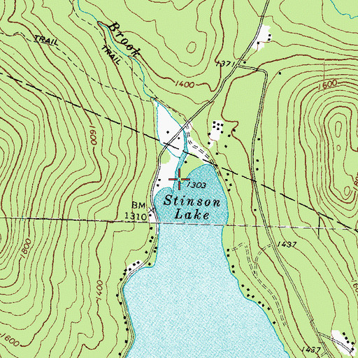 Topographic Map of Sucker Brook, NH