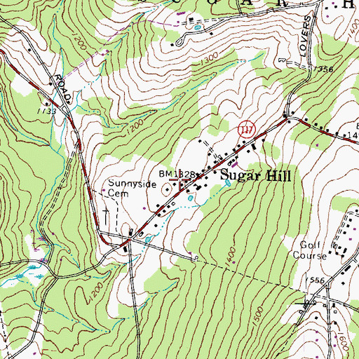 Topographic Map of Sugar Hill, NH