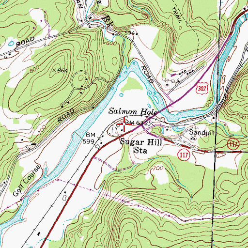 Topographic Map of Sugar Hill Station, NH