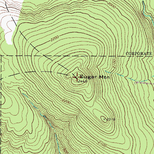 Topographic Map of Sugar Mountain, NH