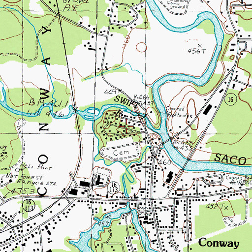 Topographic Map of Swift River, NH
