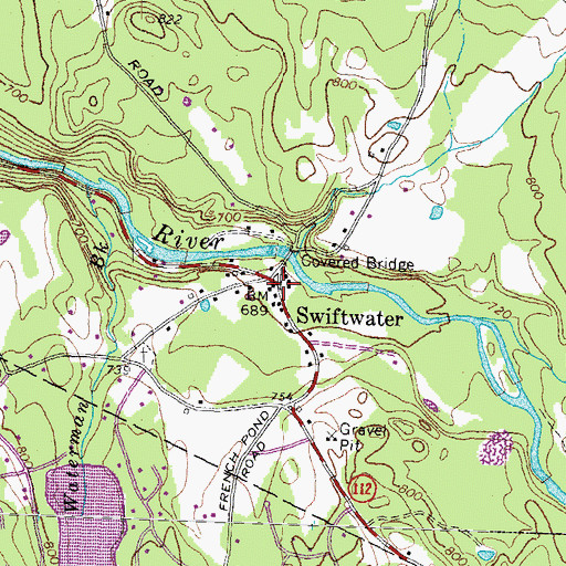 Topographic Map of Swiftwater, NH